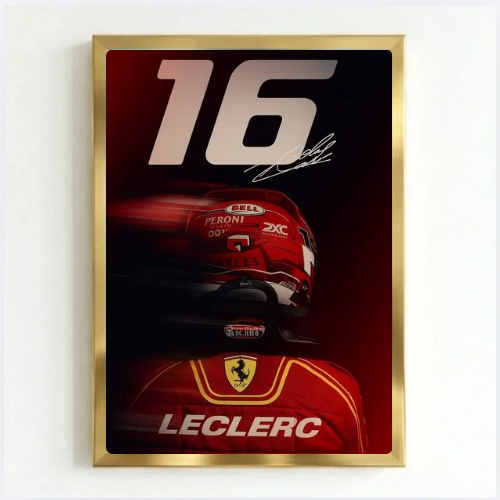 charles leclerc ferrari f1 poster with frame