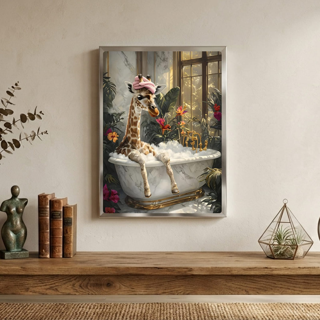 Giraffe house bathroom decor