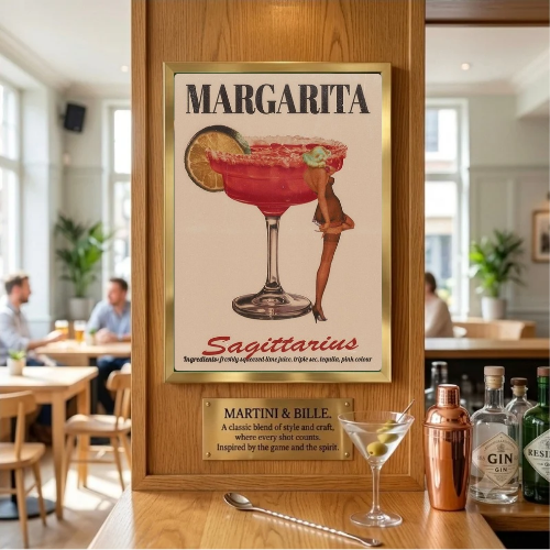 bar and restaurant decoration, margarita sagittarius