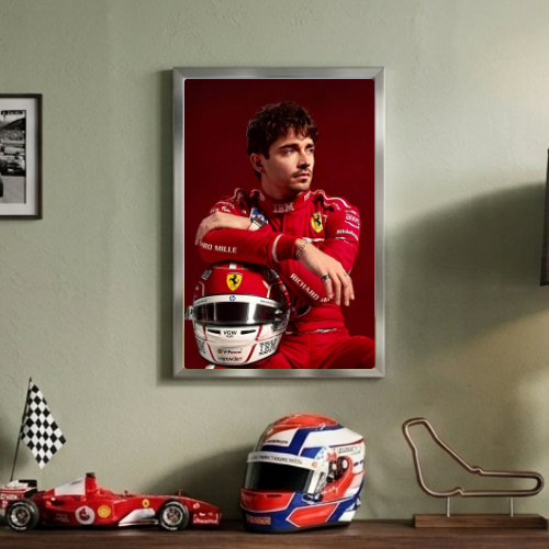 charles leclerc ferrari f1 poster with frame