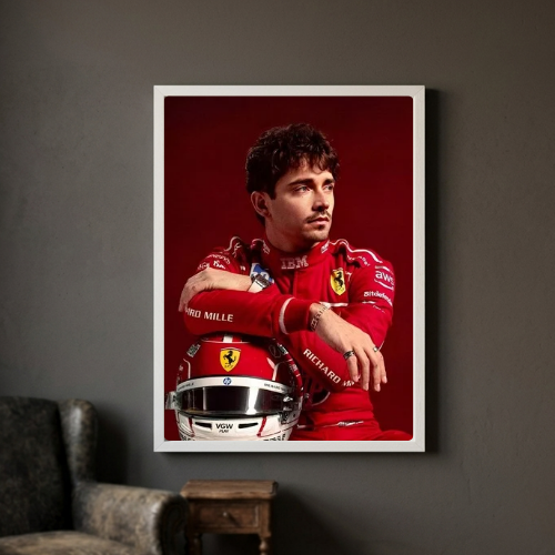 charles leclerc ferrari f1 poster with frame