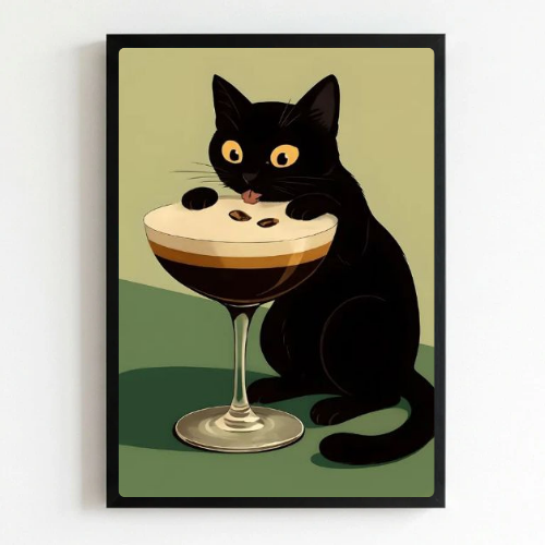 Iconic Chic Cat Martini Poster