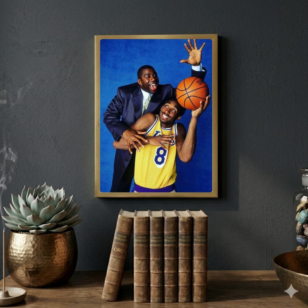 Magic Johnson and Kobe Bryant - Basket