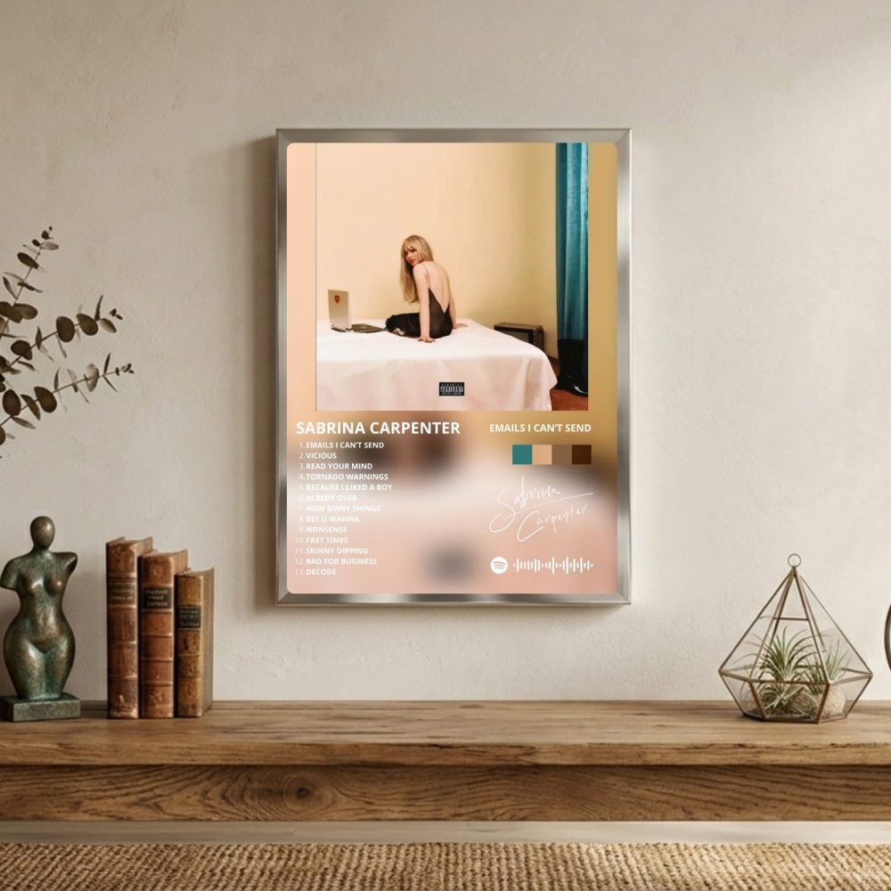 Sabrina Carpenter - Emails I Can't Send Poster with Frame - Vibes DistrictSabrina Carpenter - Emails I Can't Send Poster with Frame poster GoldVibes District