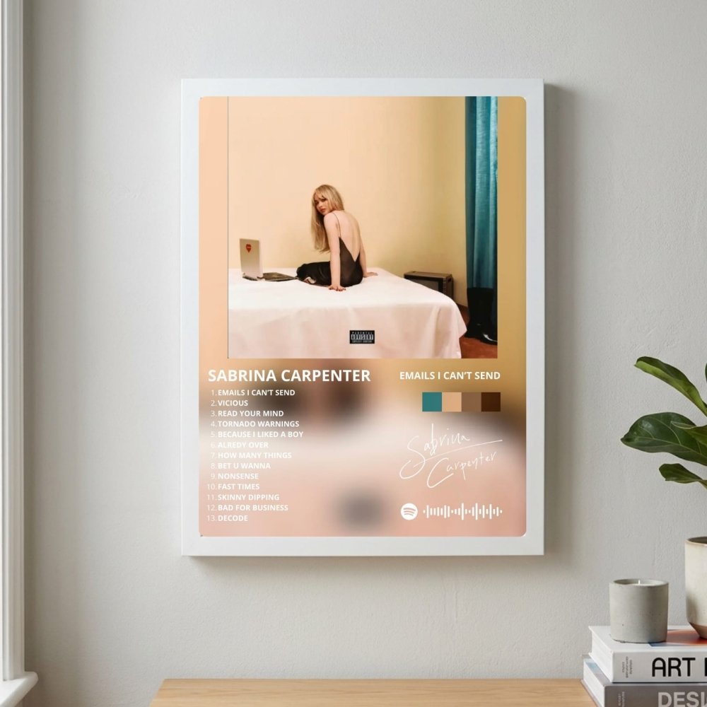 Sabrina Carpenter - Emails I Can't Send Poster with Frame - Vibes DistrictSabrina Carpenter - Emails I Can't Send Poster with Frame poster GoldVibes District