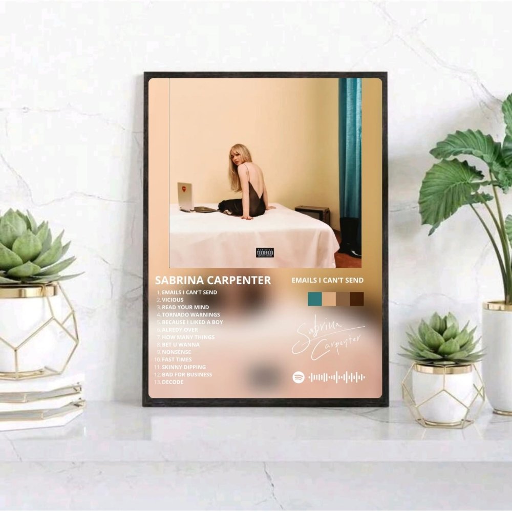 Sabrina Carpenter - Emails I Can't Send Poster with Frame - Vibes DistrictSabrina Carpenter - Emails I Can't Send Poster with Frame poster GoldVibes District