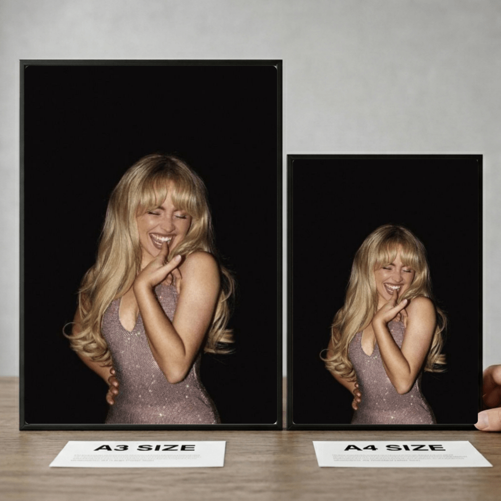 Sabrina Carpenter Poster with Frame - Vibes DistrictSabrina Carpenter Poster with Frame poster GoldVibes District