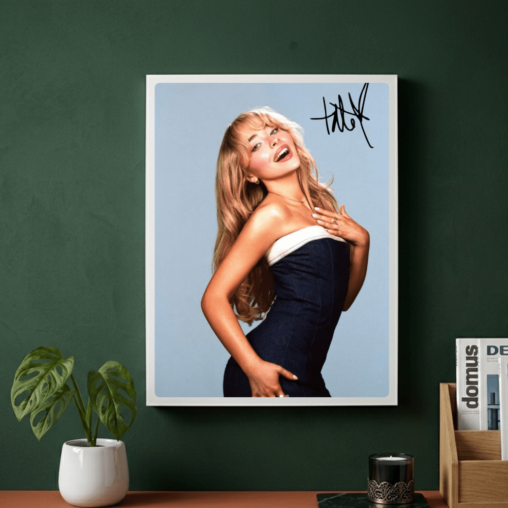 Sabrina Carpenter Poster with Frame - Vibes DistrictSabrina Carpenter Poster with Frame poster GoldVibes District