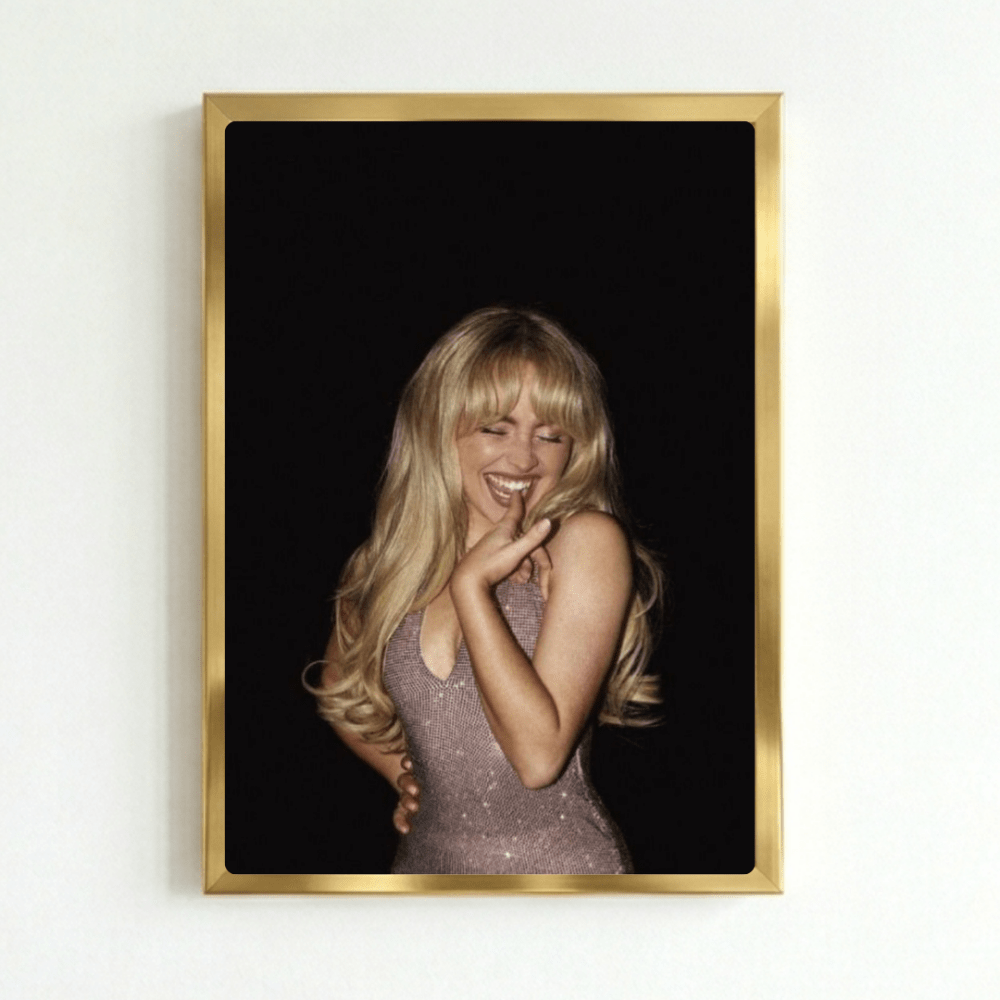 Sabrina Carpenter Poster with Frame - Vibes DistrictSabrina Carpenter Poster with Frame poster GoldVibes District