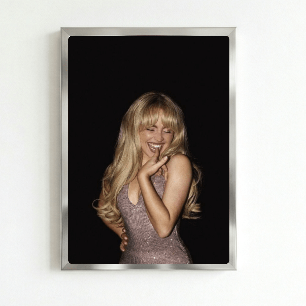 Sabrina Carpenter Poster with Frame - Vibes DistrictSabrina Carpenter Poster with Frame poster SilverVibes District
