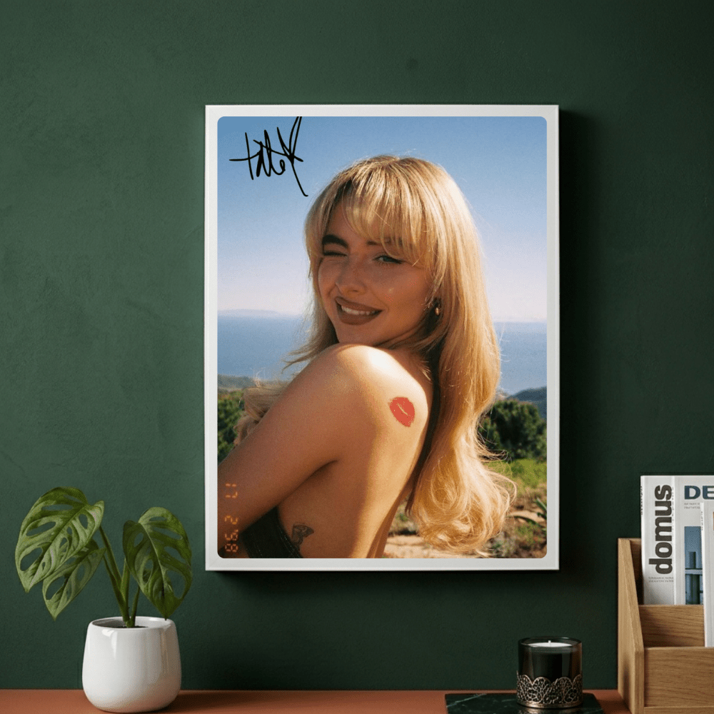 Sabrina Carpenter Poster with Frame - Vibes DistrictSabrina Carpenter Poster with Frame poster GoldVibes District
