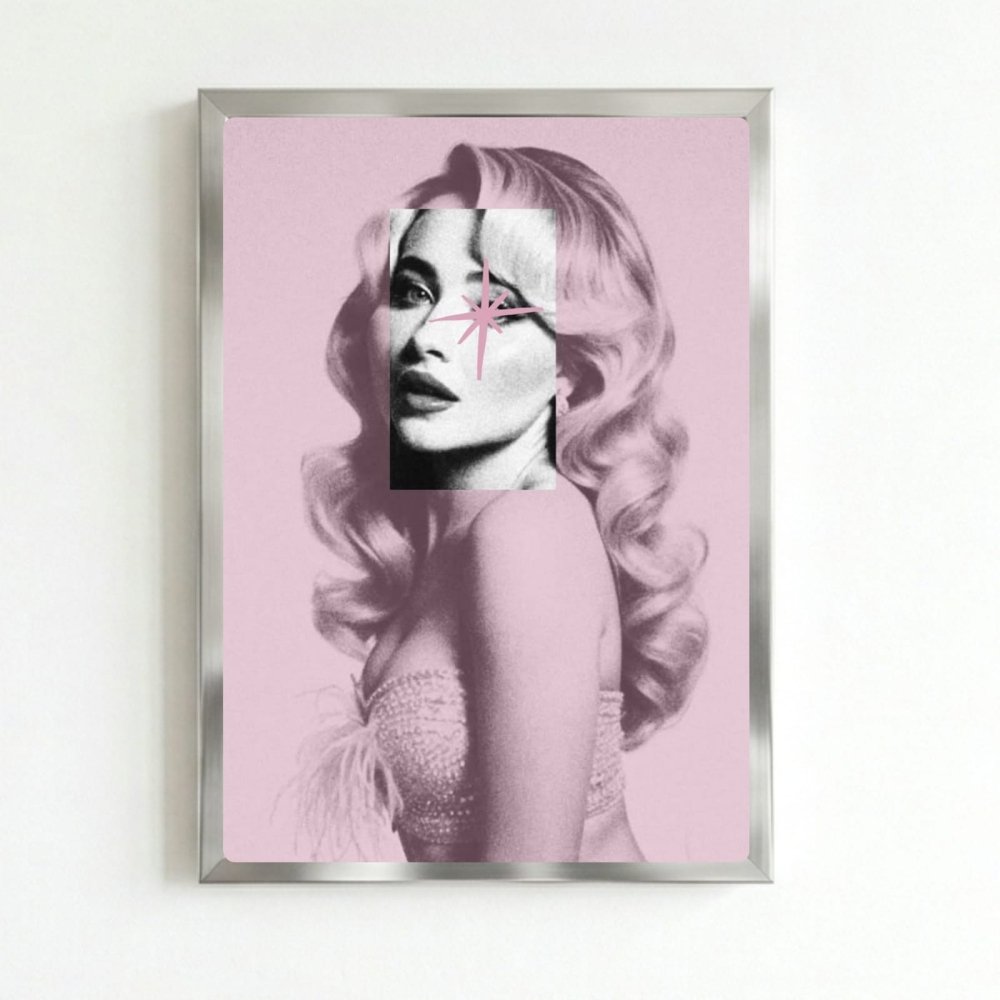 Sabrina Carpenter Poster with Frame - Vibes DistrictSabrina Carpenter Poster with Frame poster SilverVibes District