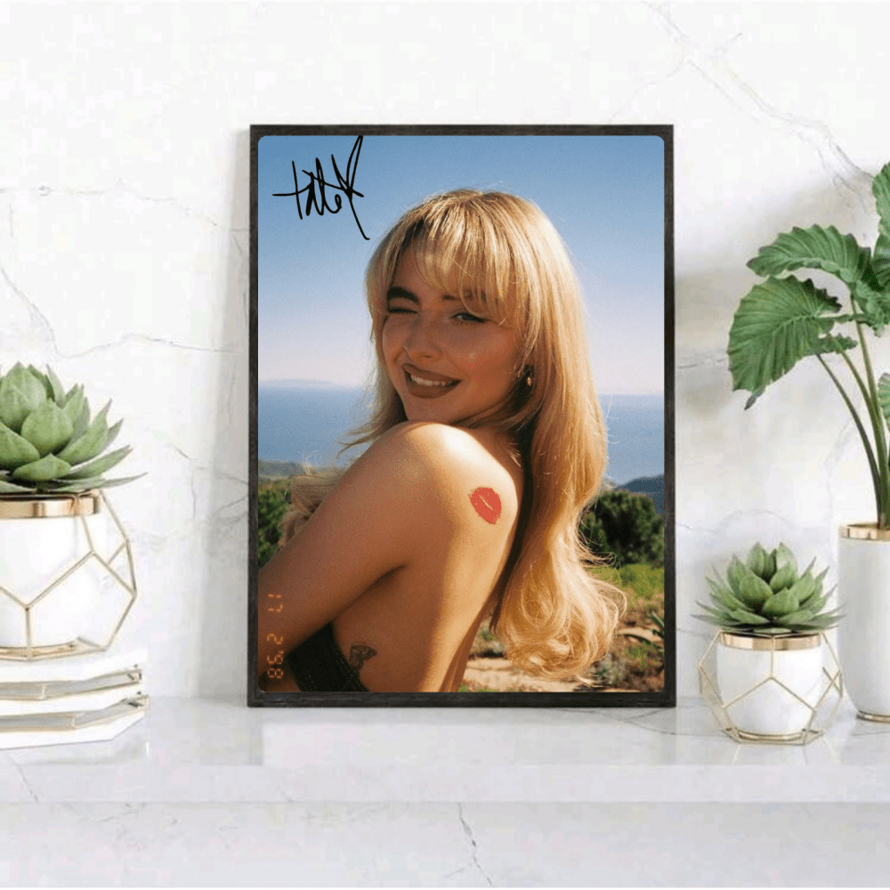 Sabrina Carpenter Poster with Frame - Vibes DistrictSabrina Carpenter Poster with Frame poster GoldVibes District