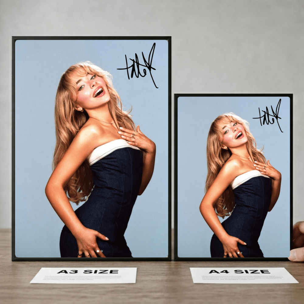 Sabrina Carpenter Poster with Frame - Vibes DistrictSabrina Carpenter Poster with Frame poster GoldVibes District