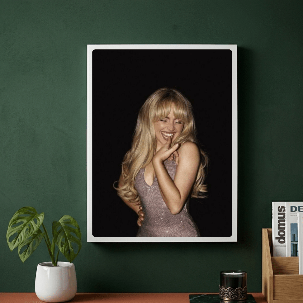Sabrina Carpenter Poster with Frame - Vibes DistrictSabrina Carpenter Poster with Frame poster GoldVibes District