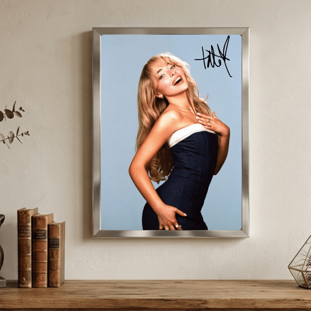 Sabrina Carpenter Poster with Frame - Vibes DistrictSabrina Carpenter Poster with Frame poster GoldVibes District