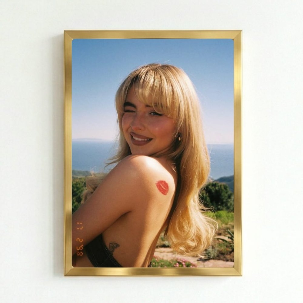 Sabrina Carpenter - Short And Sweet Poster with Frame - Vibes DistrictSabrina Carpenter - Short And Sweet Poster with Frame poster GoldVibes District