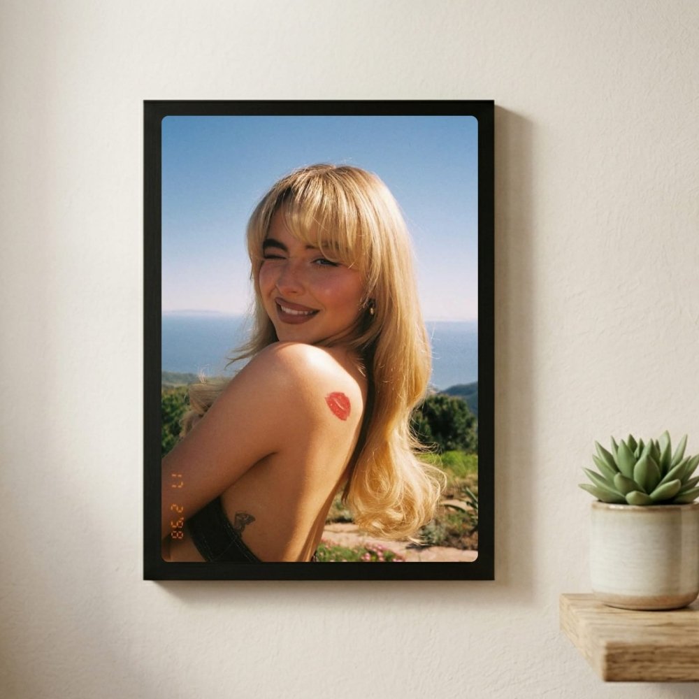 Sabrina Carpenter - Short And Sweet Poster with Frame - Vibes DistrictSabrina Carpenter - Short And Sweet Poster with Frame poster GoldVibes District