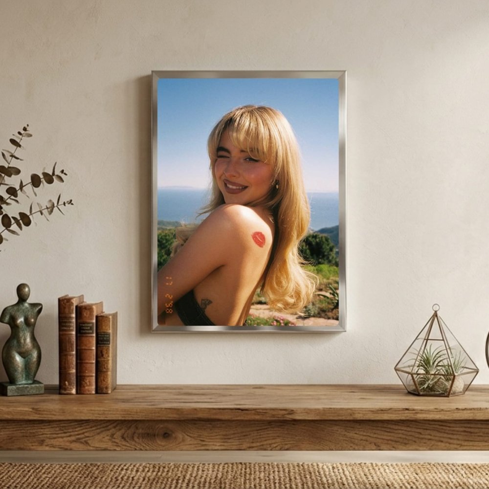 Sabrina Carpenter - Short And Sweet Poster with Frame - Vibes DistrictSabrina Carpenter - Short And Sweet Poster with Frame poster GoldVibes District