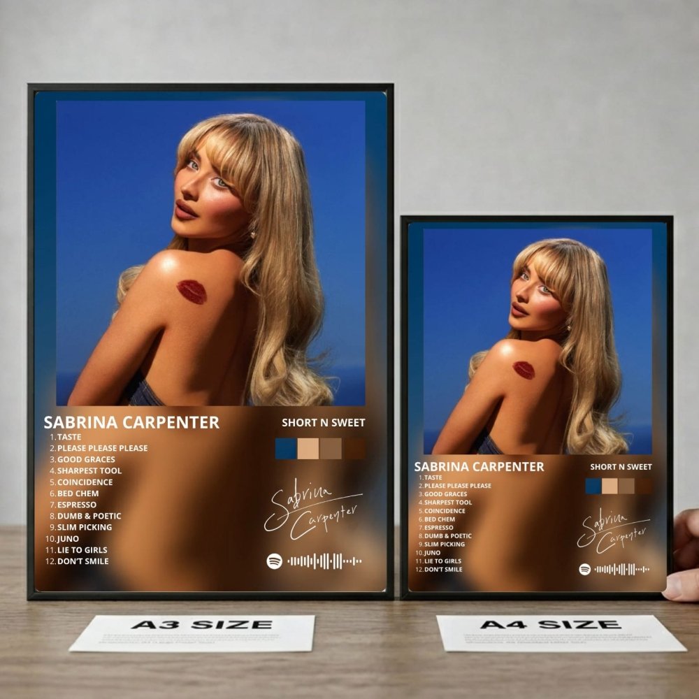 Sabrina Carpenter - Short N Sweet Poster with Frame - Vibes DistrictSabrina Carpenter - Short N Sweet Poster with Frame poster SilverVibes District