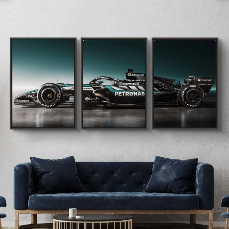 Set George Russell Mercedes F1 car - Vibes DistrictSet George Russell Mercedes F1 car A4Vibes District
