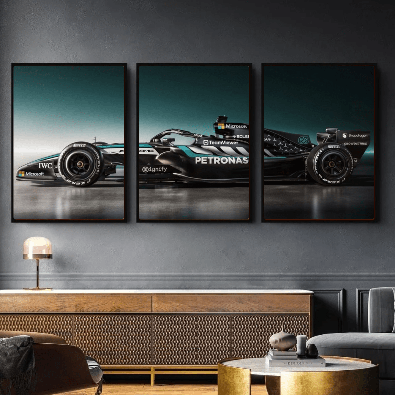 Set George Russell Mercedes F1 car - Vibes DistrictSet George Russell Mercedes F1 car A4Vibes District