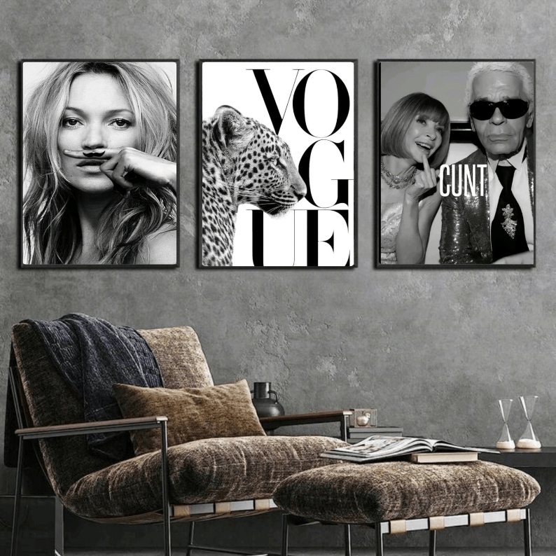 Set: vogue, kate moss, anna wintour, karl lagerfeld - Vibes DistrictSet: vogue, kate moss, anna wintour, karl lagerfeld Two A4, one A3Vibes District