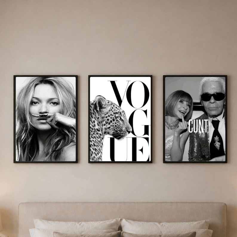 Set: vogue, kate moss, anna wintour, karl lagerfeld - Vibes DistrictSet: vogue, kate moss, anna wintour, karl lagerfeld Two A4, one A3Vibes District