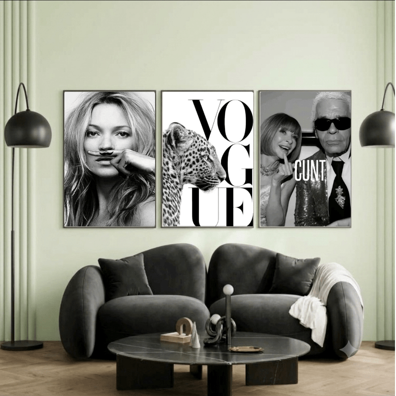 Set: vogue, kate moss, anna wintour, karl lagerfeld - Vibes DistrictSet: vogue, kate moss, anna wintour, karl lagerfeld Two A4, one A3Vibes District