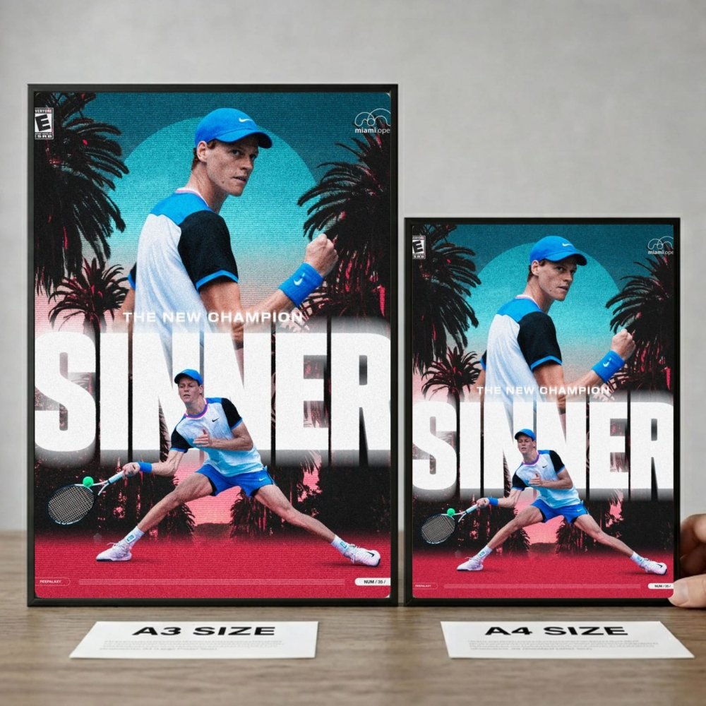 sinner - tennis - Vibes Districtsinner - tennis poster SilverVibes District