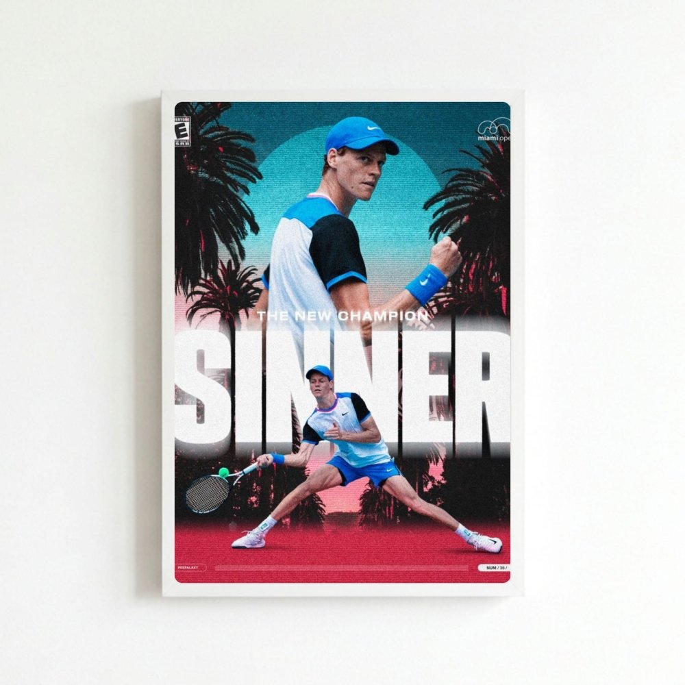 sinner - tennis - Vibes Districtsinner - tennis poster BiancoVibes District
