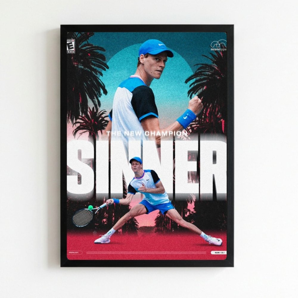 sinner - tennis - Vibes Districtsinner - tennis poster NeroVibes District
