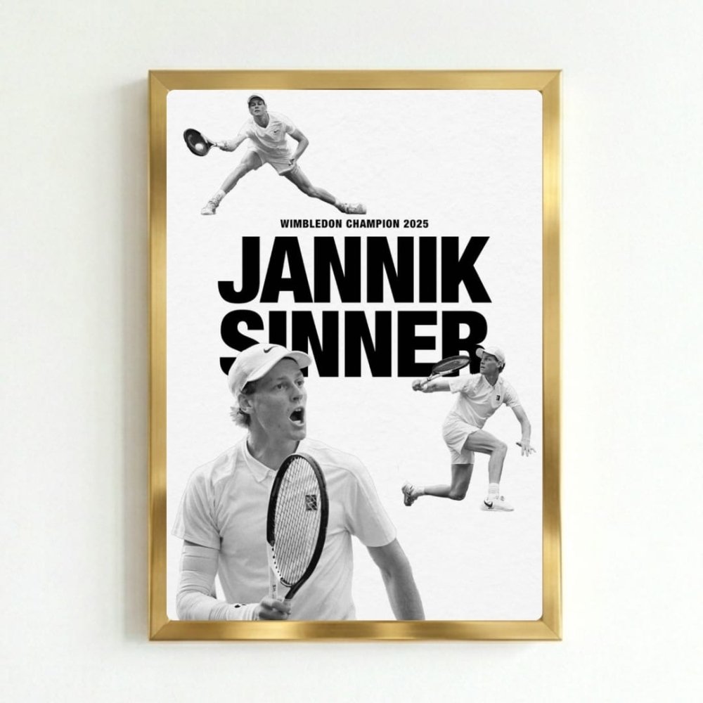 sinner - tennis - Vibes Districtsinner - tennis poster GoldVibes District