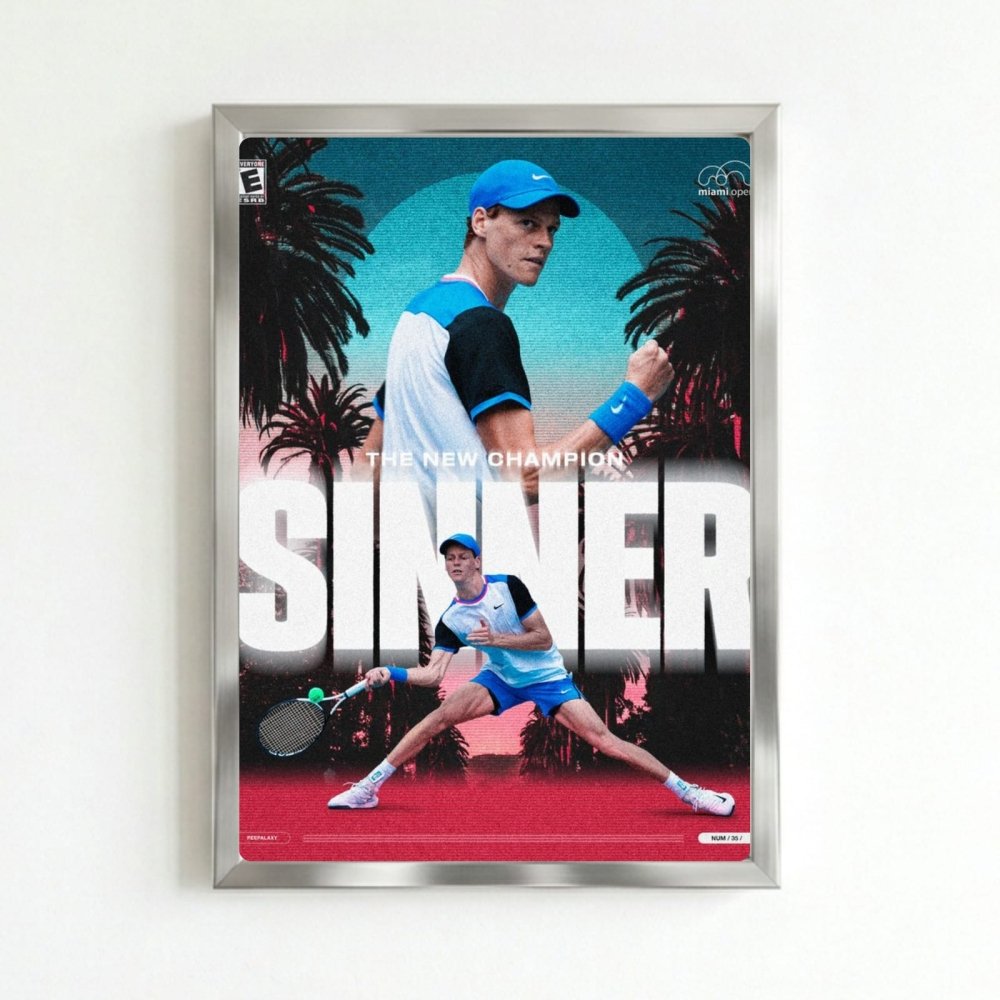 sinner - tennis - Vibes Districtsinner - tennis poster SilverVibes District