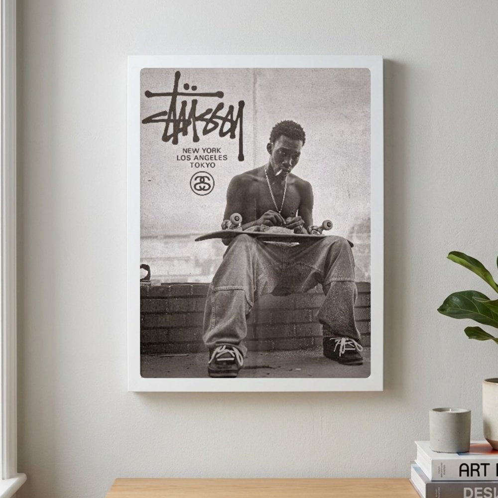 Stussy Poster with Frame - Vibes DistrictStussy Poster with Frame poster BiancoVibes District