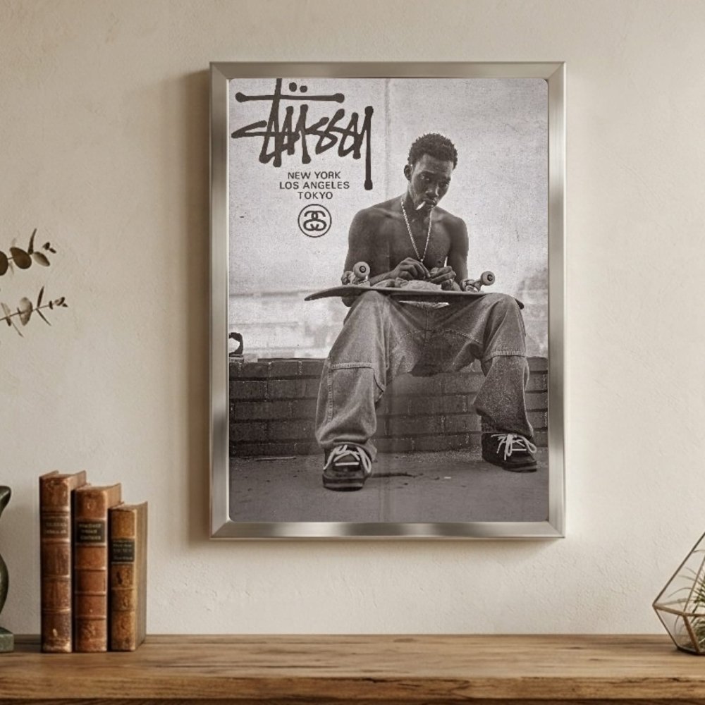 Stussy Poster with Frame - Vibes DistrictStussy Poster with Frame poster BiancoVibes District