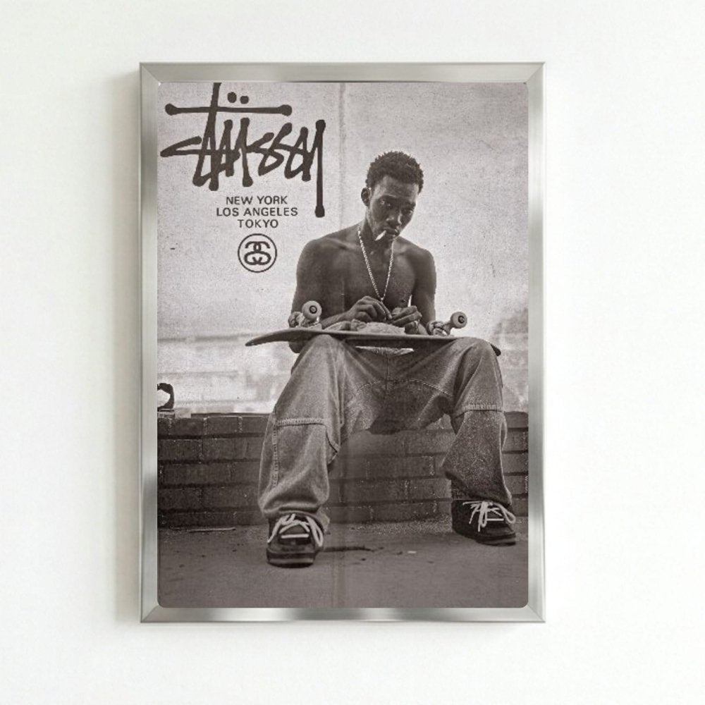 Stussy Poster with Frame - Vibes DistrictStussy Poster with Frame poster SilverVibes District