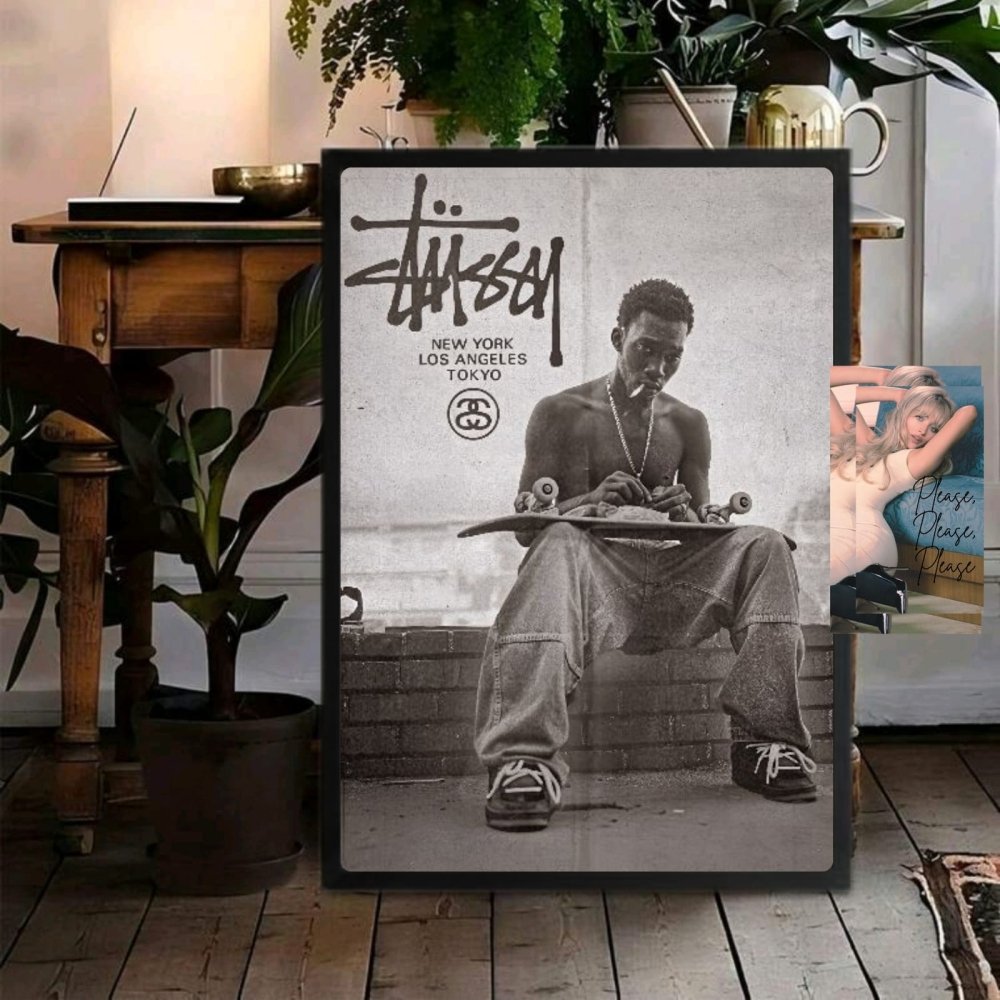 Stussy Poster with Frame - Vibes DistrictStussy Poster with Frame poster BiancoVibes District