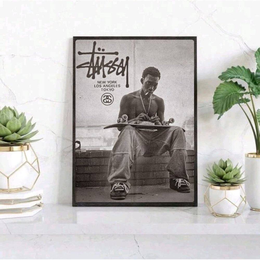 Stussy Poster with Frame - Vibes DistrictStussy Poster with Frame poster BiancoVibes District