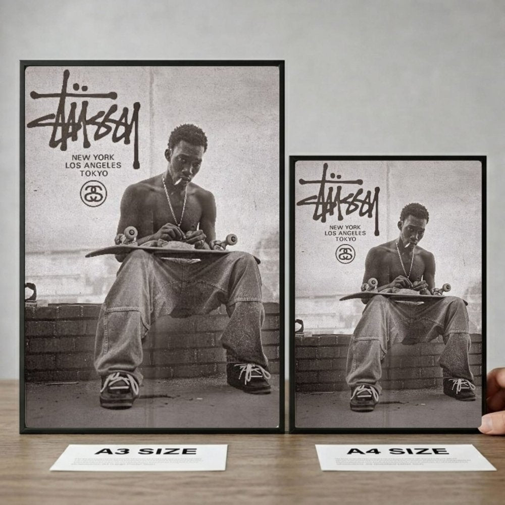 Stussy Poster with Frame - Vibes DistrictStussy Poster with Frame poster BiancoVibes District