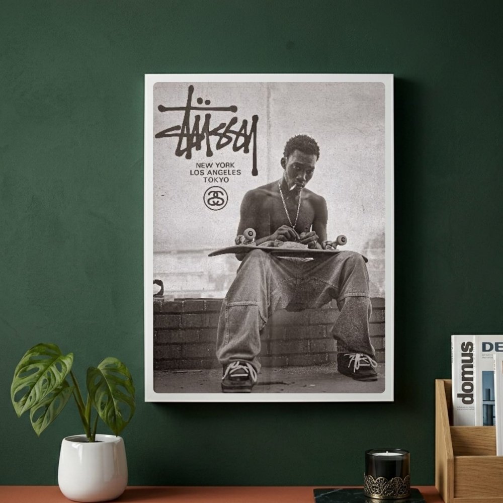 Stussy Poster with Frame - Vibes DistrictStussy Poster with Frame poster BiancoVibes District