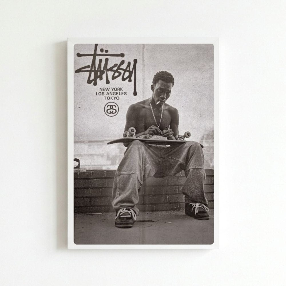 Stussy Poster with Frame - Vibes DistrictStussy Poster with Frame poster BiancoVibes District
