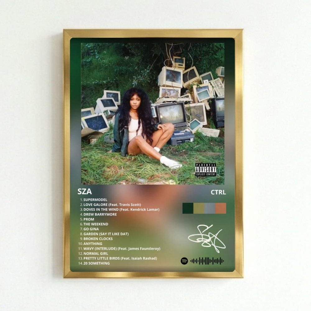 SZA - CTRL Poster with Frame - Vibes DistrictSZA - CTRL Poster with Frame GoldVibes District