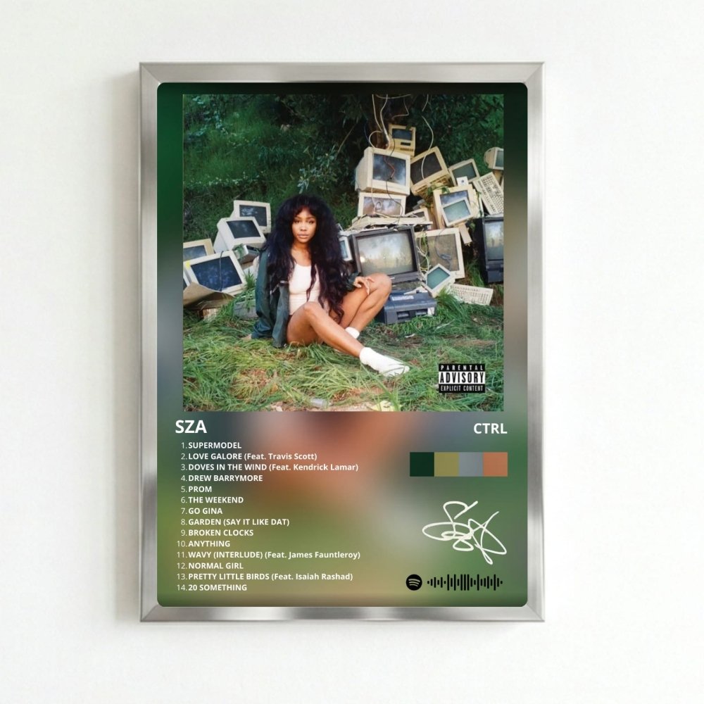 SZA - CTRL Poster with Frame - Vibes DistrictSZA - CTRL Poster with Frame SilverVibes District