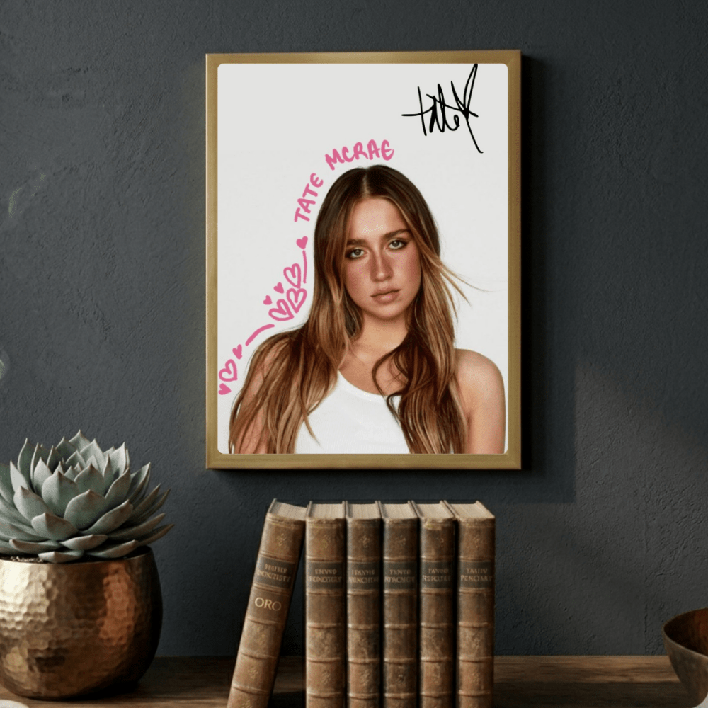 Tate McRae Poster with Frame - Vibes DistrictTate McRae Poster with Frame poster GoldVibes District