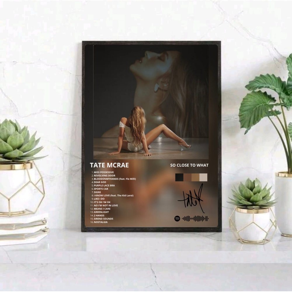 Tate McRae - So Close To What Poster with Frame - Vibes DistrictTate McRae - So Close To What Poster with Frame poster GoldVibes District