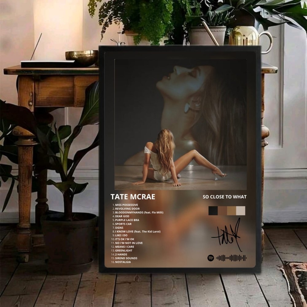 Tate McRae - So Close To What Poster with Frame - Vibes DistrictTate McRae - So Close To What Poster with Frame poster GoldVibes District