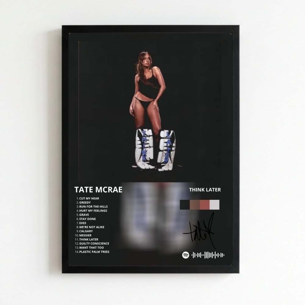 Tate McRae - Think Later Poster with Frame - Vibes DistrictTate McRae - Think Later Poster with Frame poster NeroVibes District