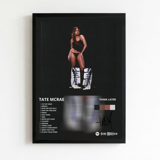 Tate McRae - Think Later Poster with Frame - Vibes DistrictTate McRae - Think Later Poster with Frame poster NeroVibes District