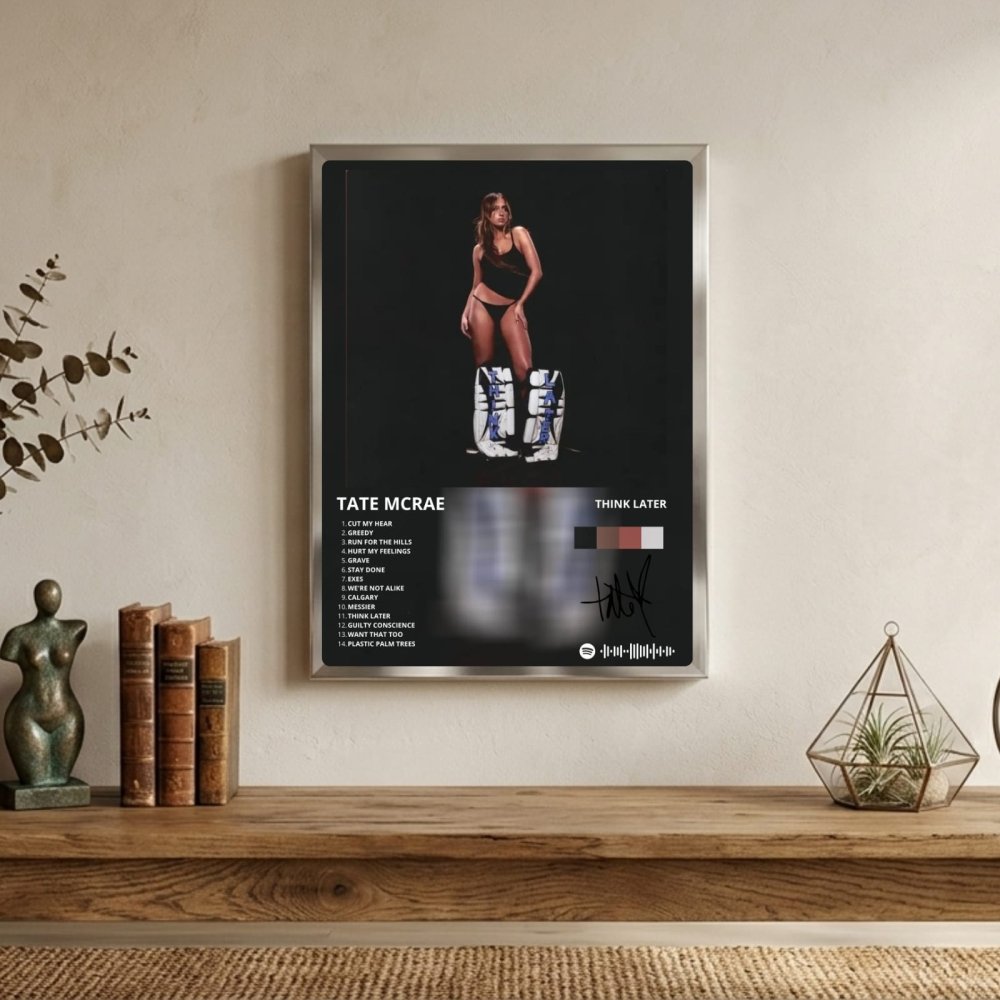 Tate McRae - Think Later Poster with Frame - Vibes DistrictTate McRae - Think Later Poster with Frame poster SilverVibes District